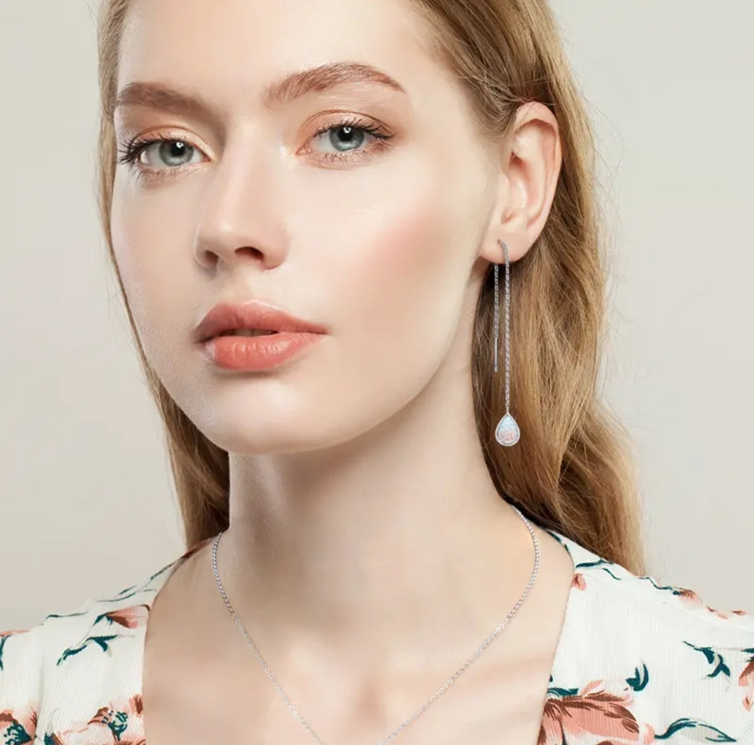 10*7mm unique Synthetic Opal earrings