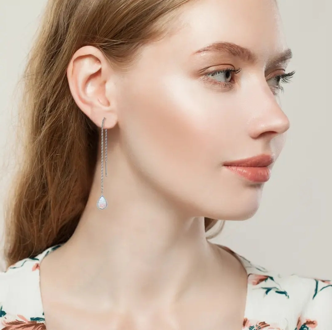 10*7mm unique Synthetic Opal earrings