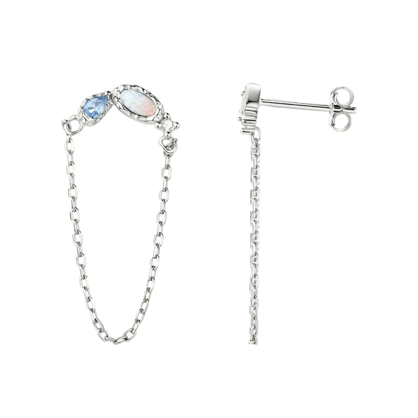 Zircon Synthetic Opal earrings