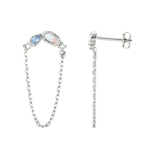 Zircon Synthetic Opal earrings