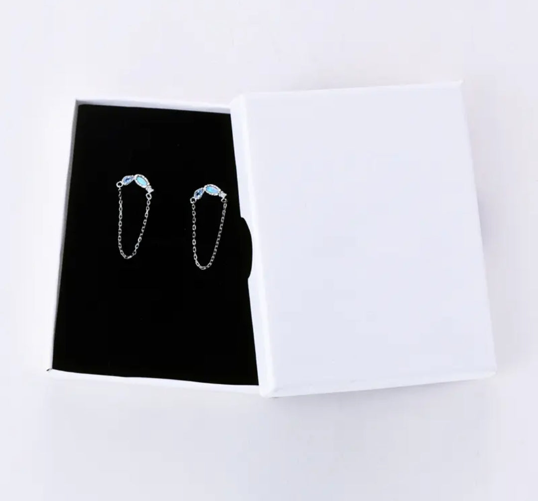 Zircon Synthetic Opal earrings
