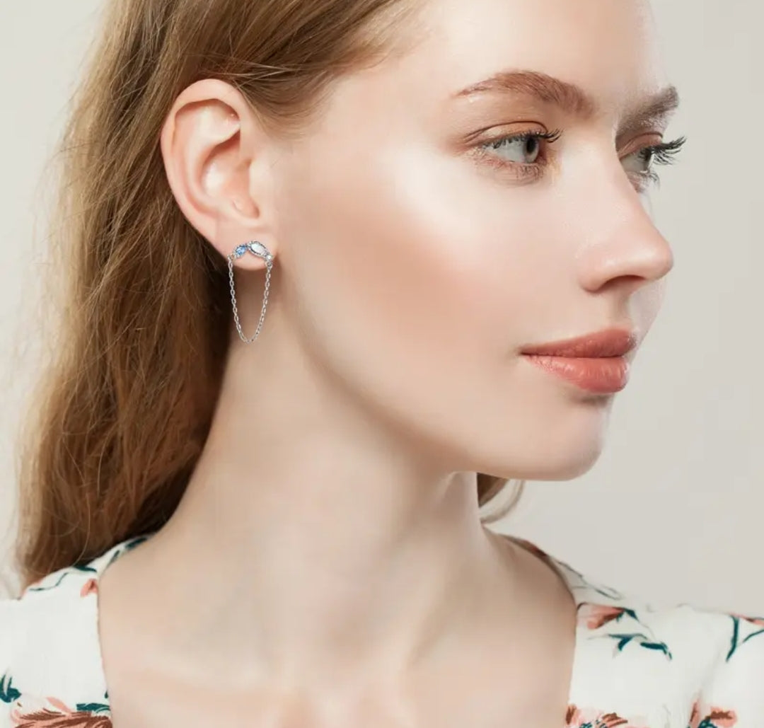 Zircon Synthetic Opal earrings
