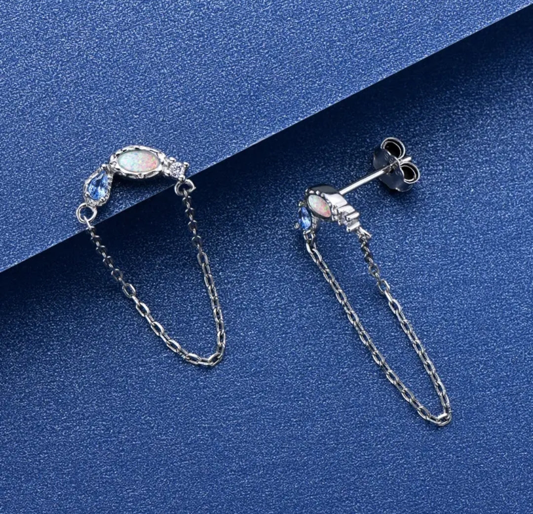 Zircon Synthetic Opal earrings