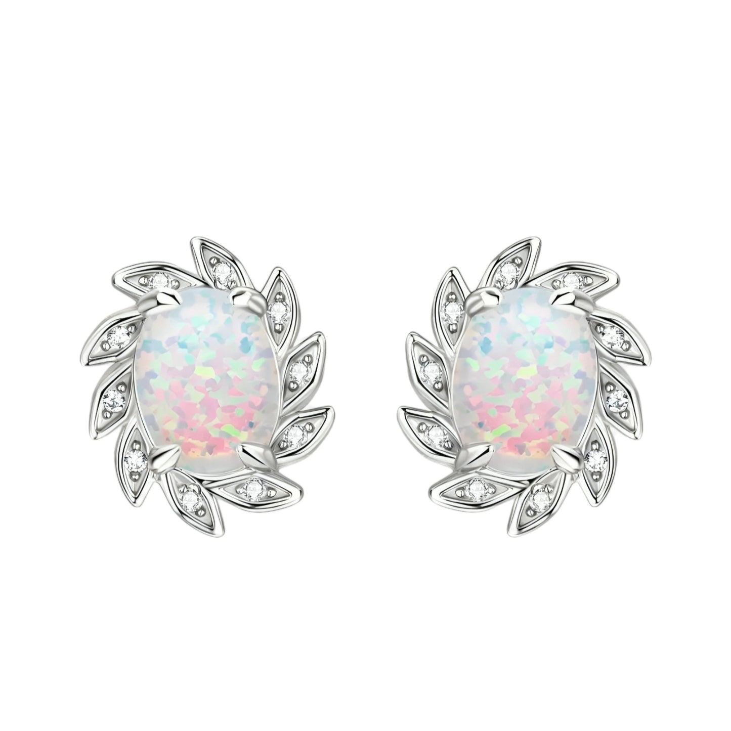 6*8mm flower shape Synthetic Opal earrings