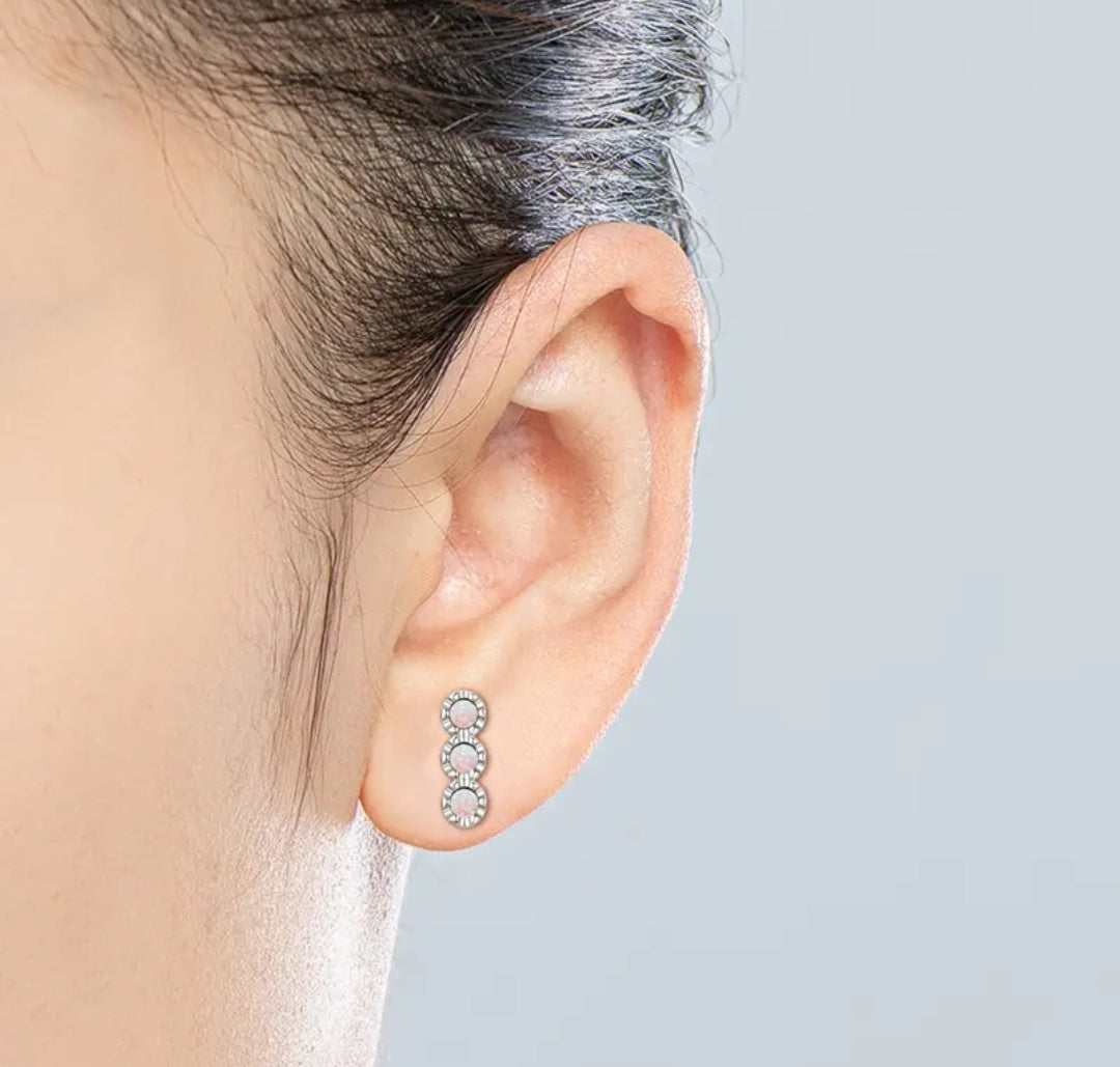 3mm 6pcs Synthetic Opal earrings