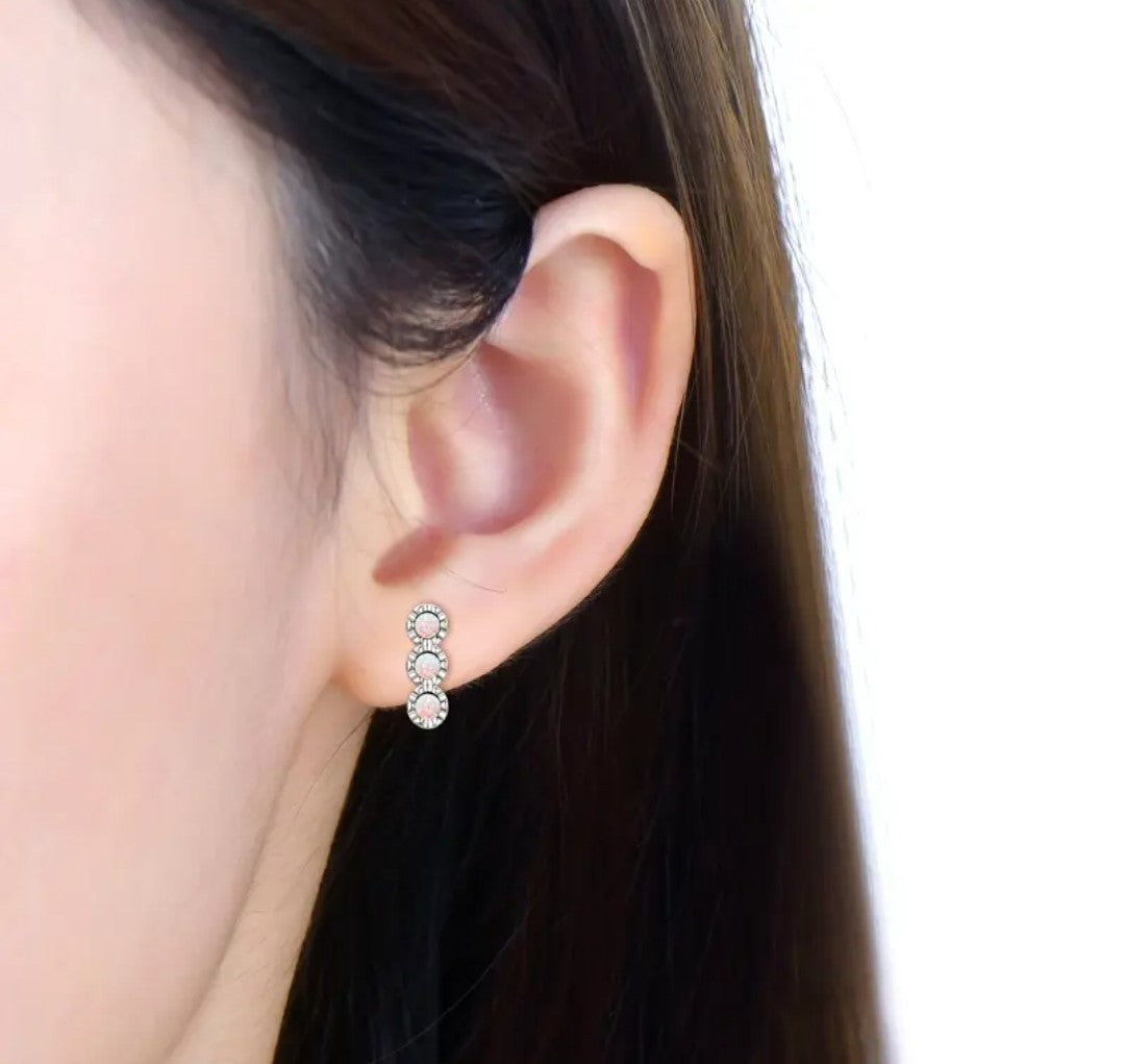 3mm 6pcs Synthetic Opal earrings
