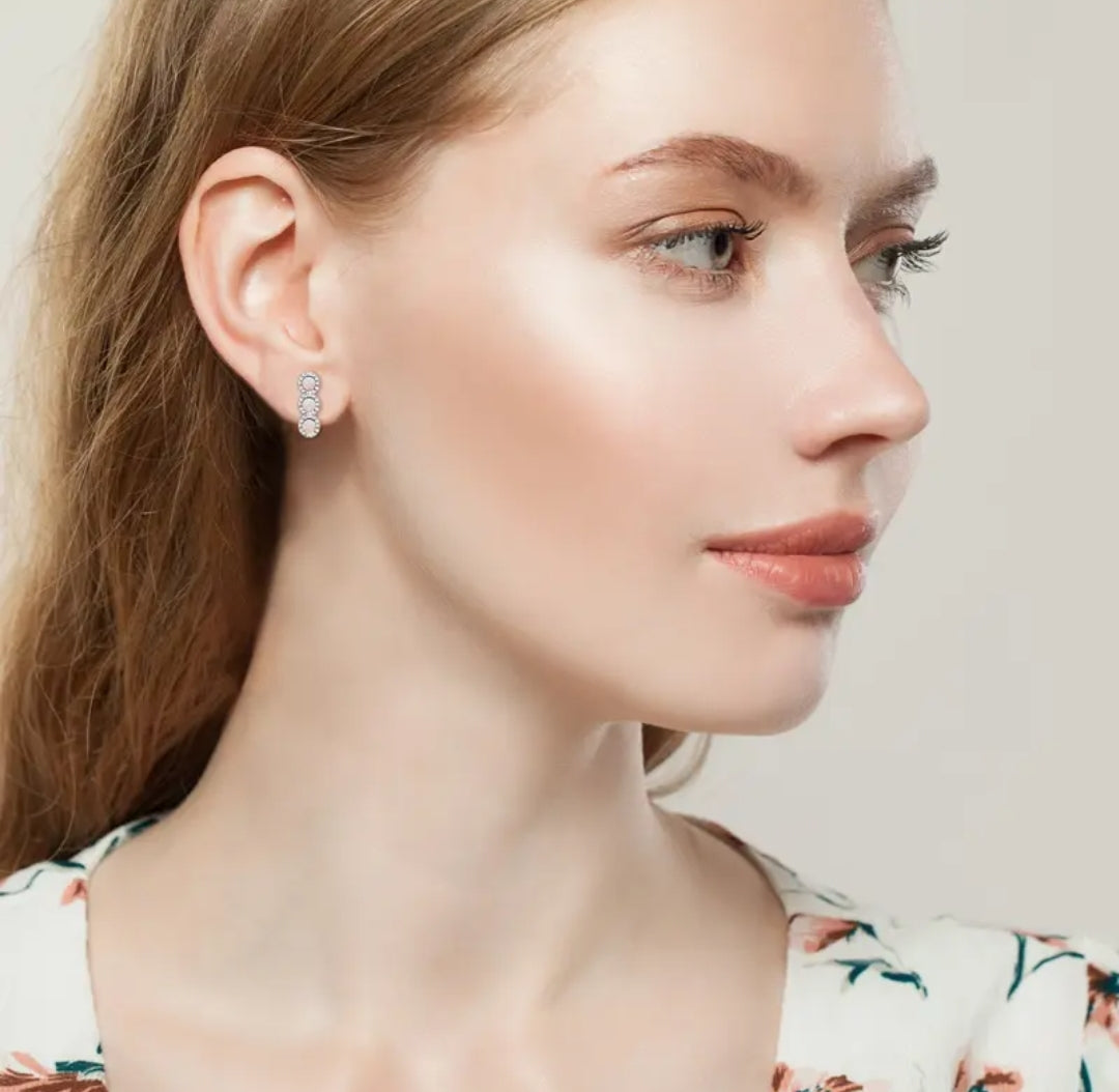 3mm 6pcs Synthetic Opal earrings
