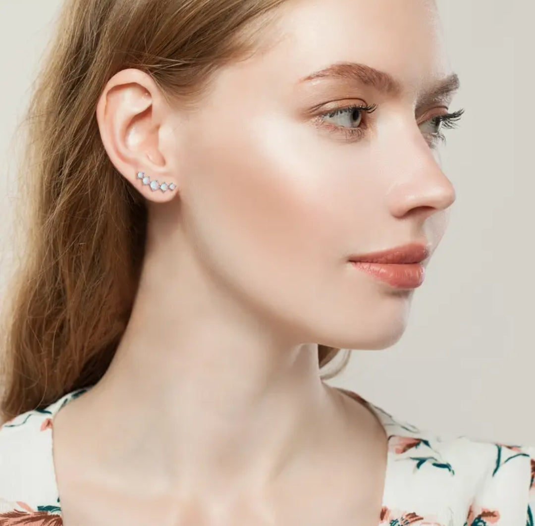 2.5mm 3.5mm 4mm Synthetic Opal earrings