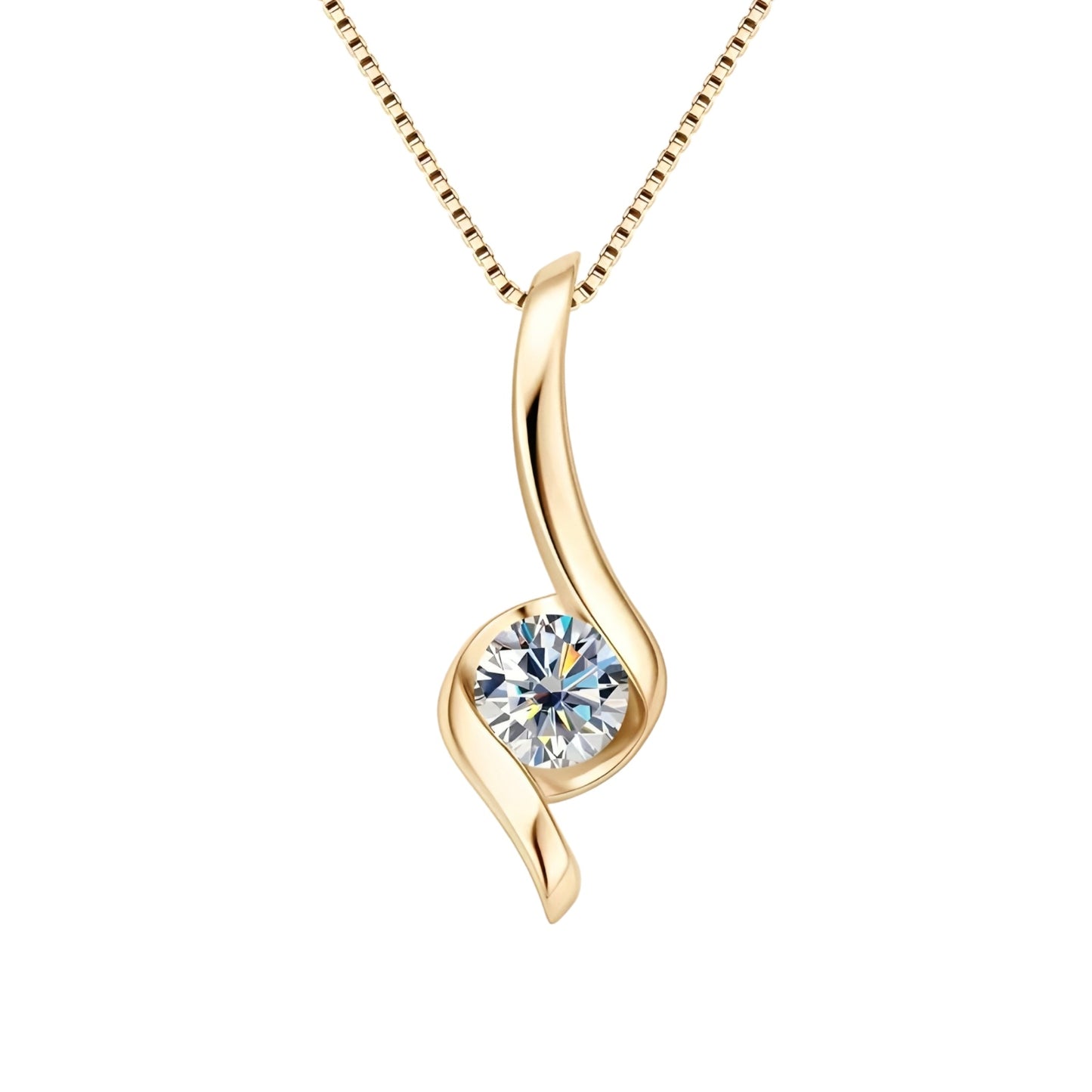 1ct twist Moissanite pendant necklace