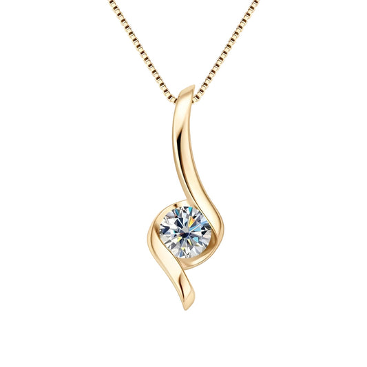 1ct twist Moissanite pendant necklace