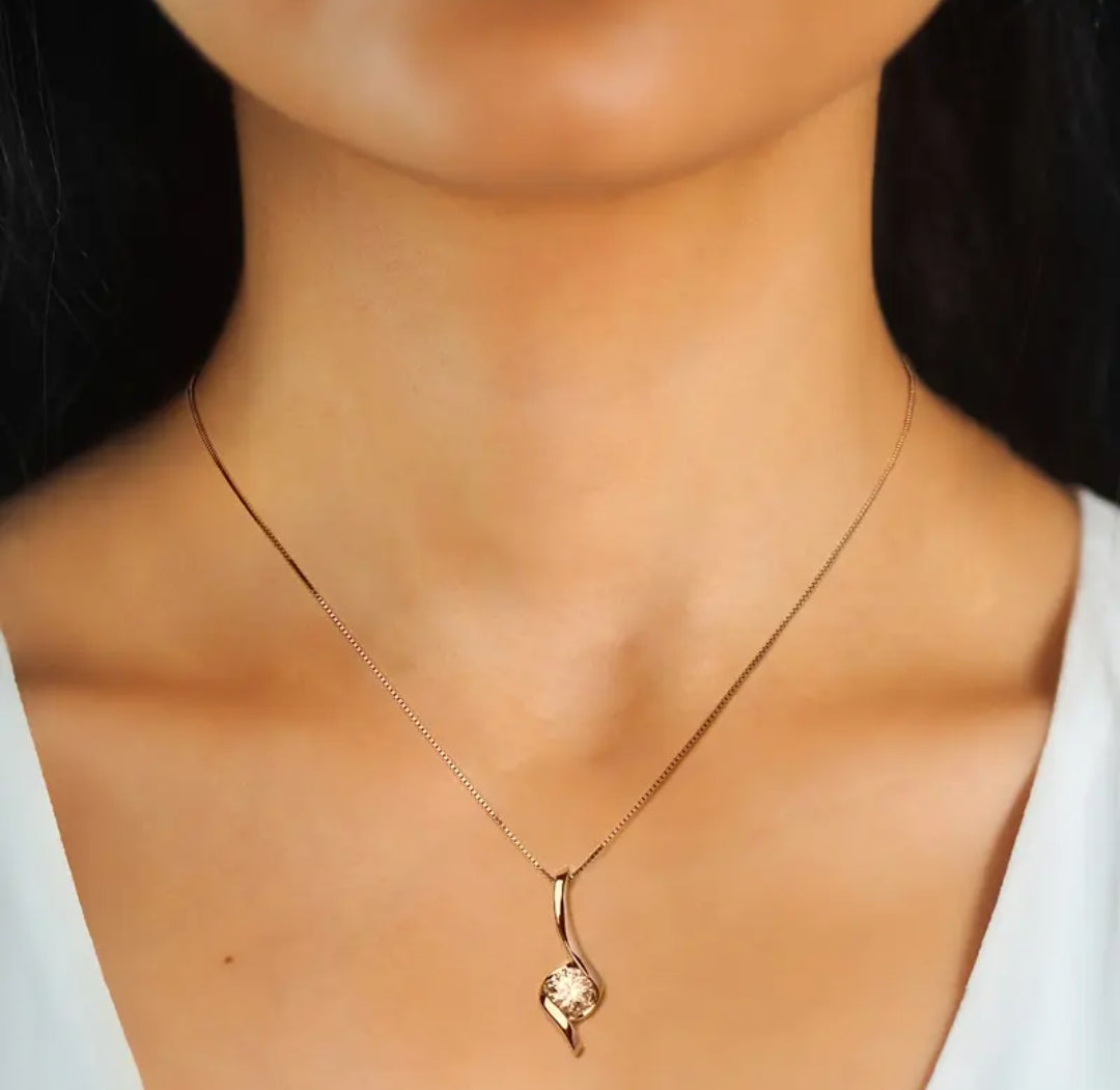 1ct twist Moissanite pendant necklace