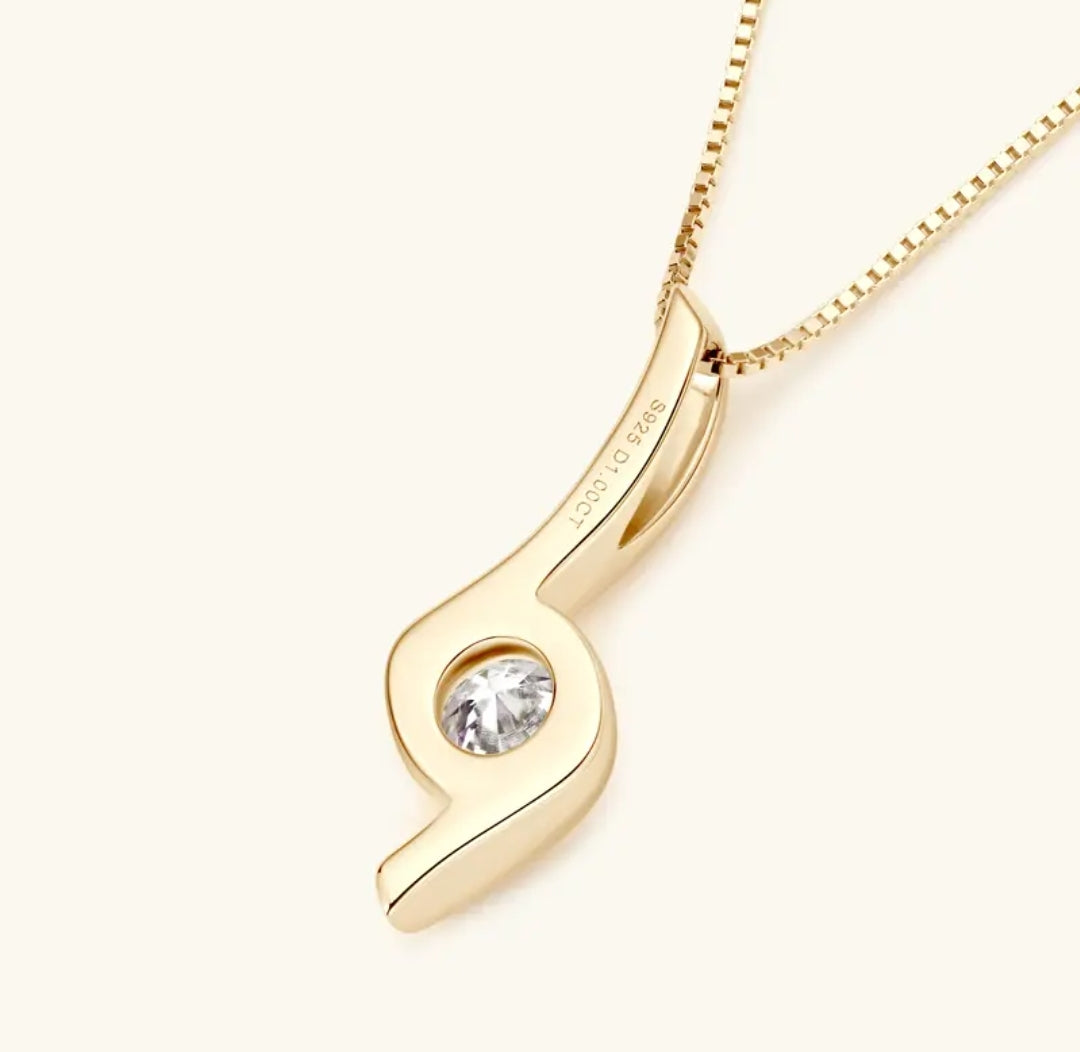 1ct twist Moissanite pendant necklace
