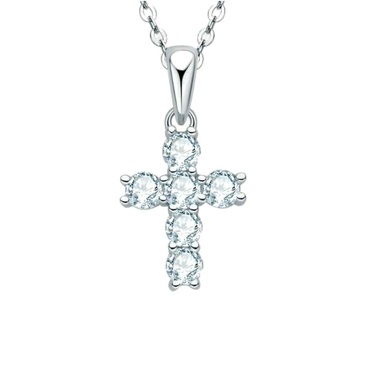 3mm*6pcs cross Moissanite pendant necklace