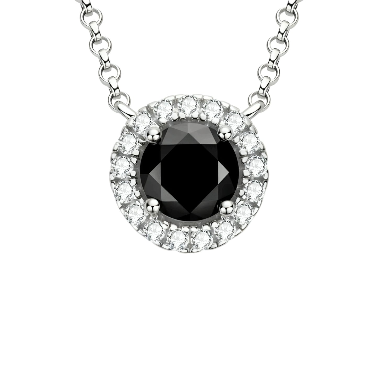 1ct black Moissanite pendant necklace