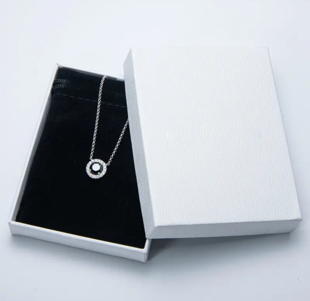 1ct black Moissanite pendant necklace