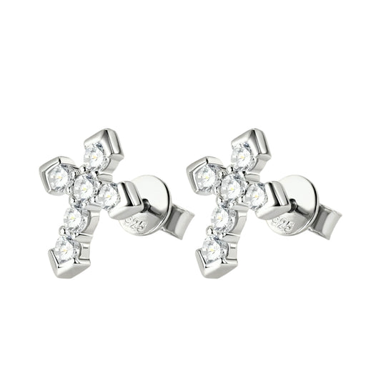 Cross unique moissanite earrings