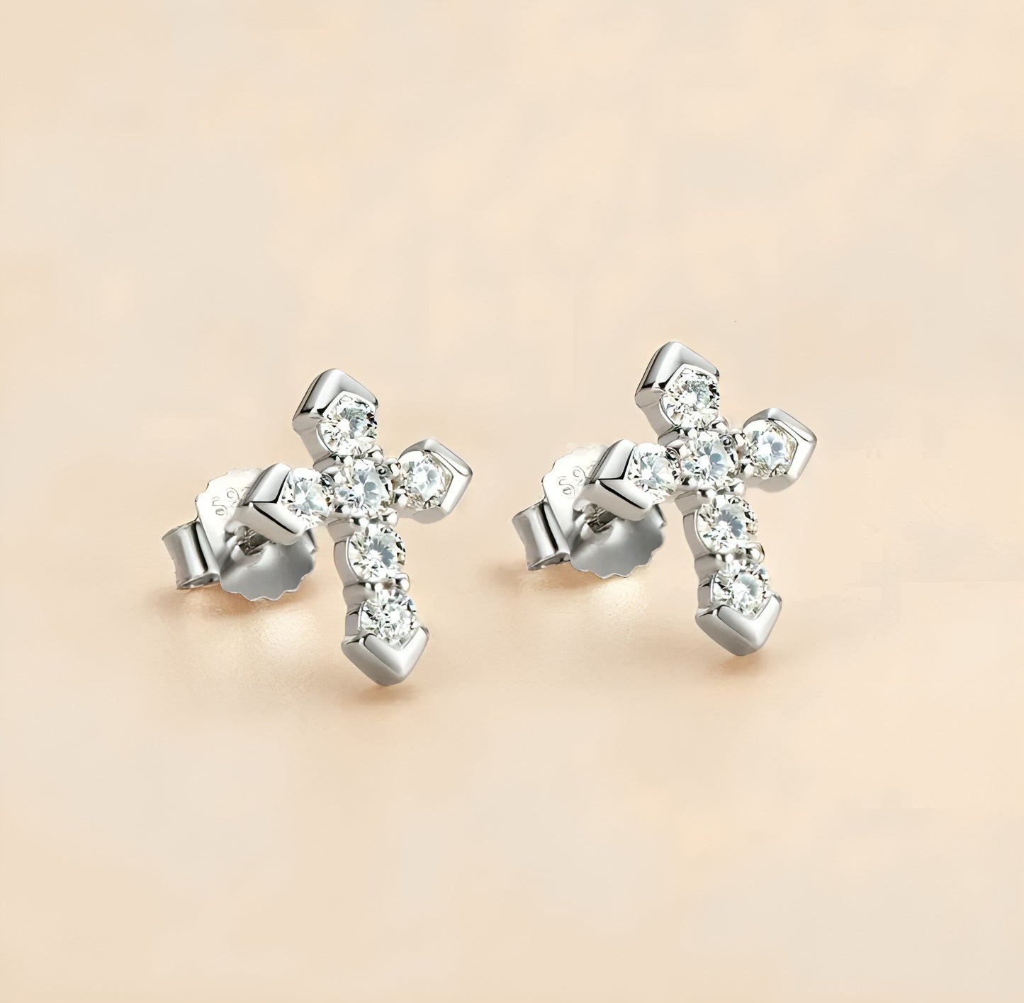 Cross unique moissanite earrings