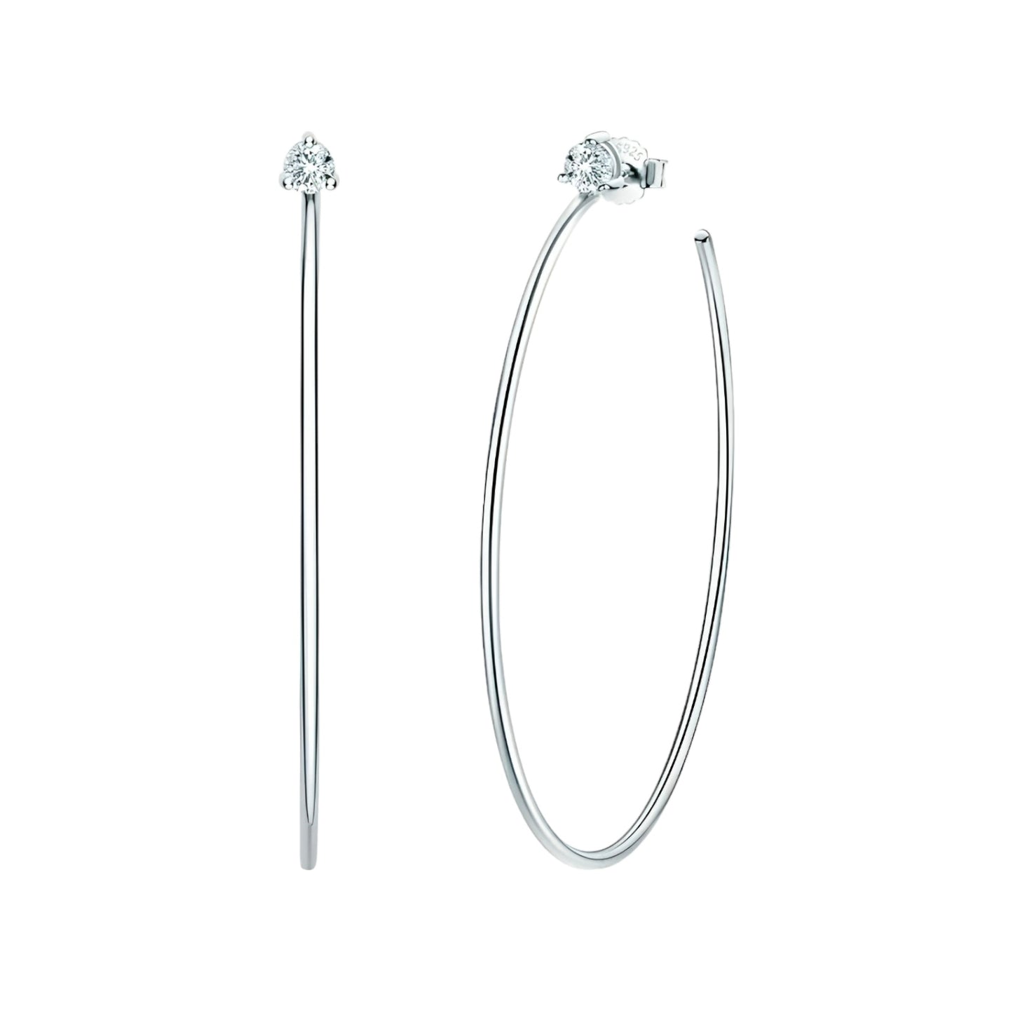 C shape hoop moissanite earrings