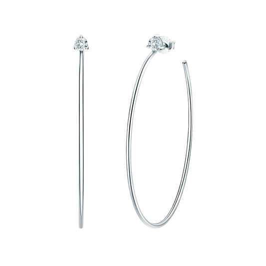 C shape hoop moissanite earrings