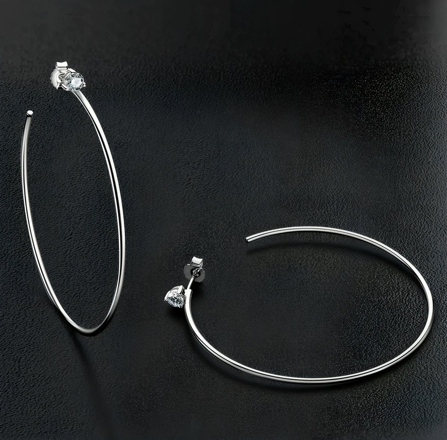 C shape hoop moissanite earrings