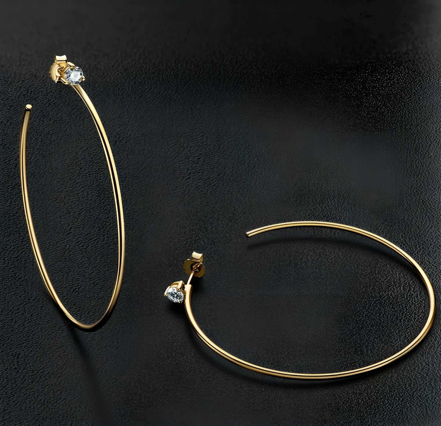 C shape hoop moissanite earrings