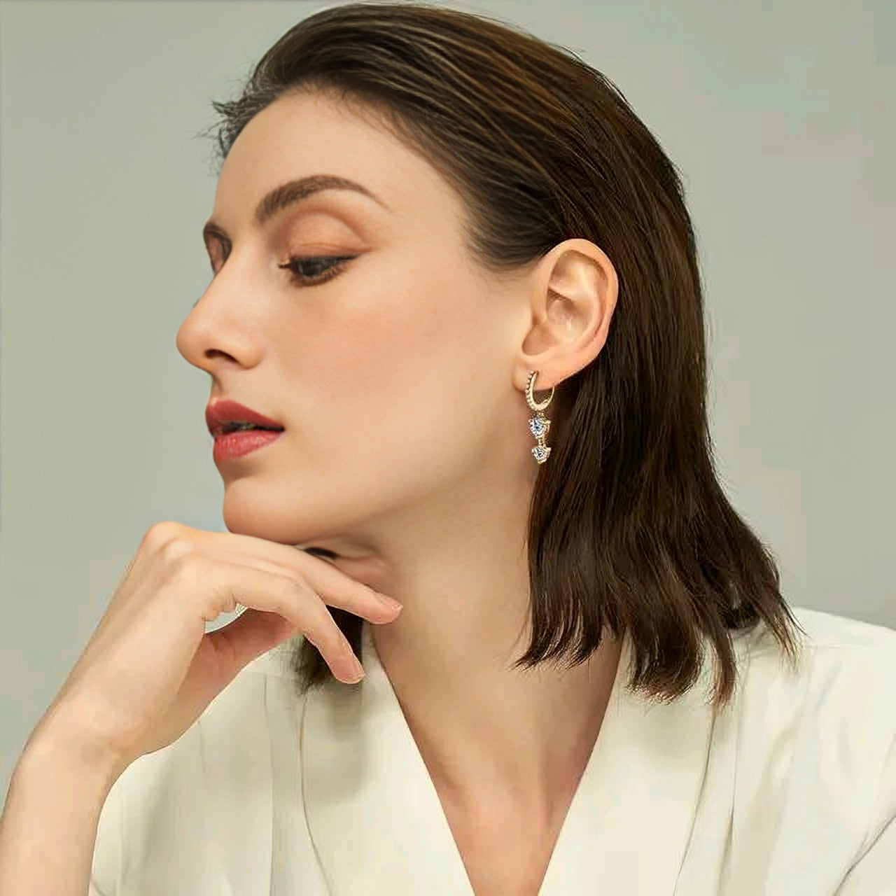 Tassel moissanite earrings