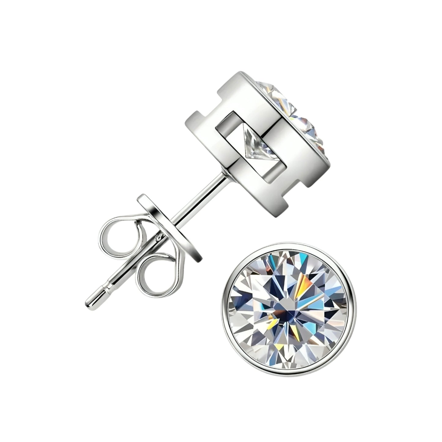 1ct unique moissanite earrings