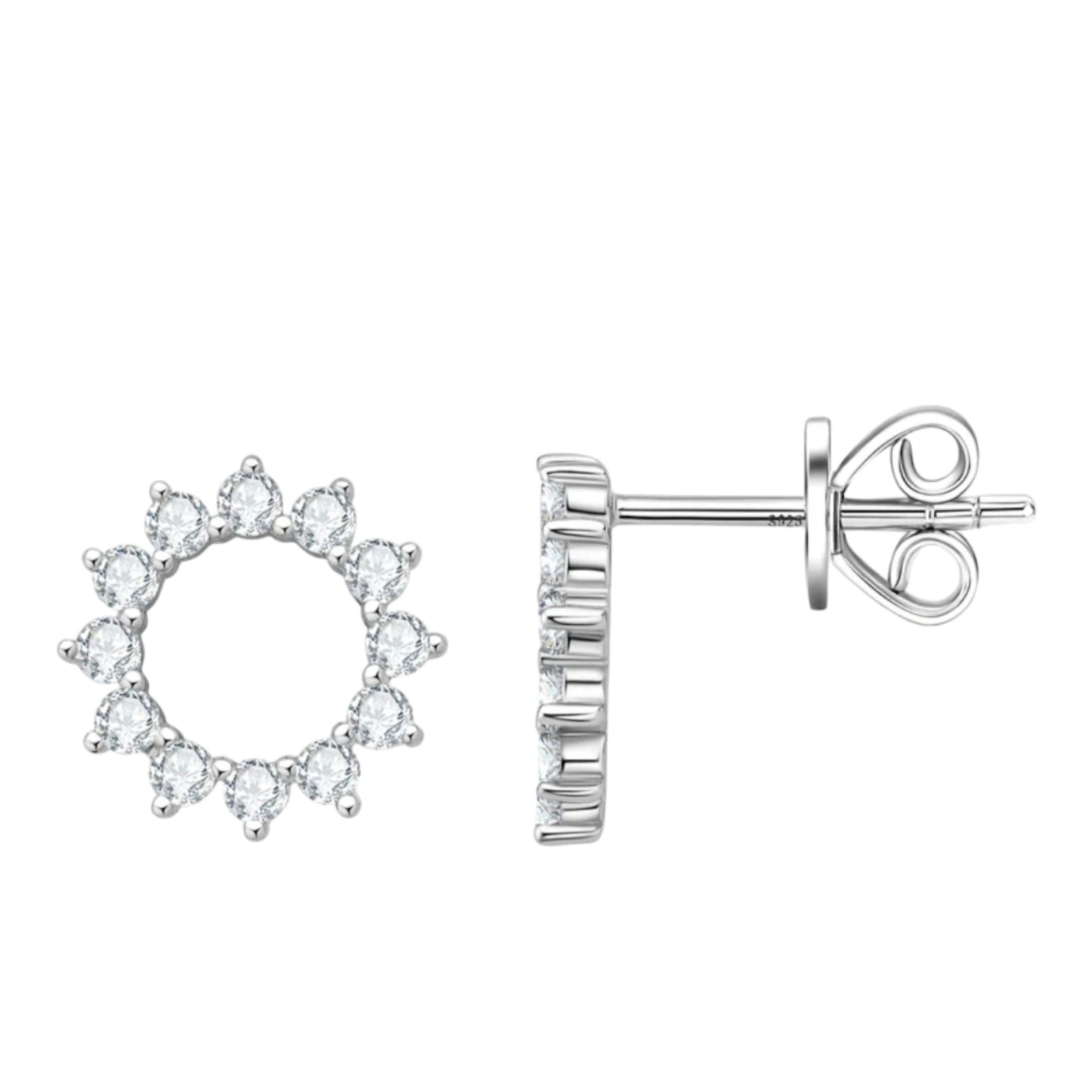 circle moissanite earrings