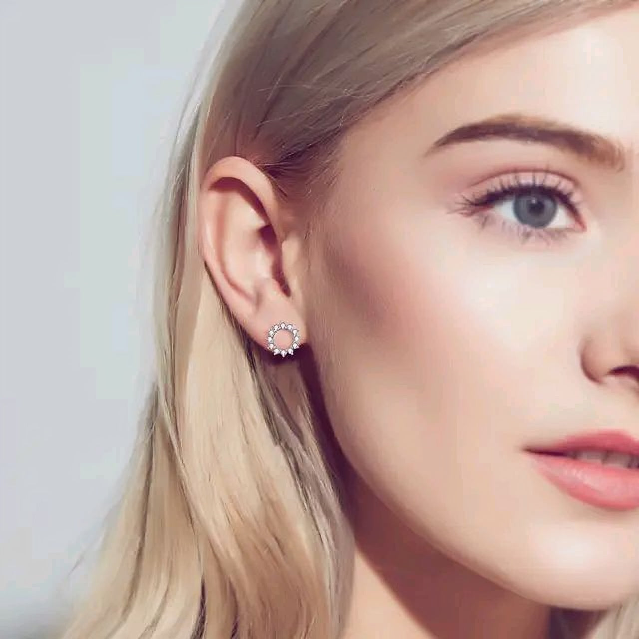 circle moissanite earrings