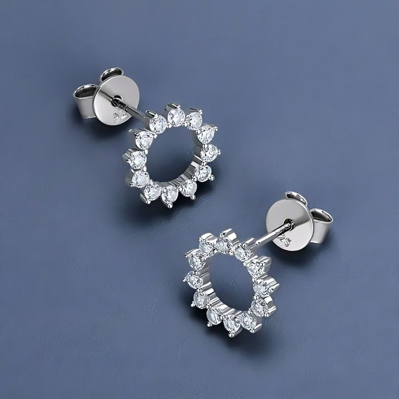 circle moissanite earrings