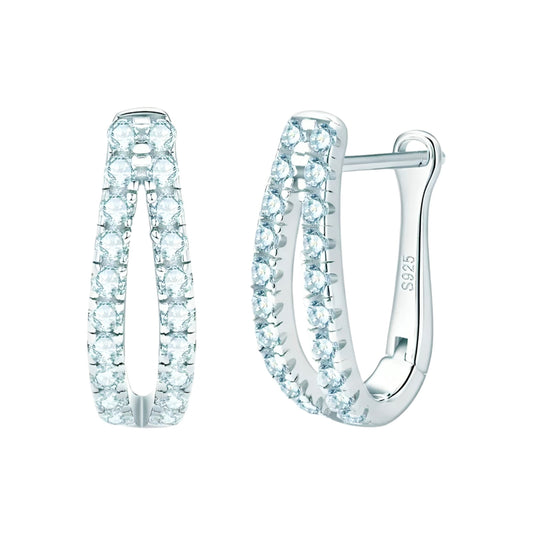 U shape multi moissanite earrings