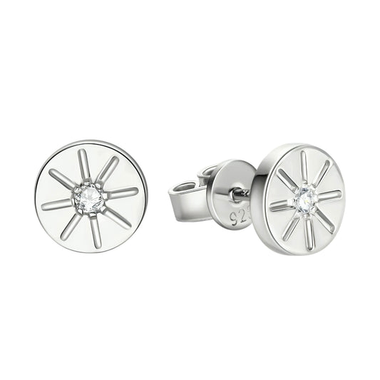Elegant round moissanite earrings