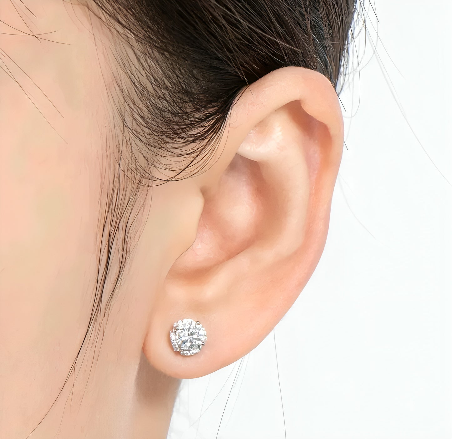 5mm moissanite Silver earrings for women