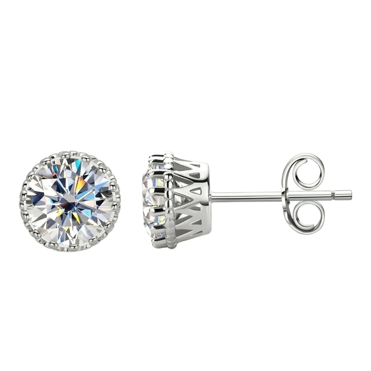 6.5mm moissanite Silver earrings for women