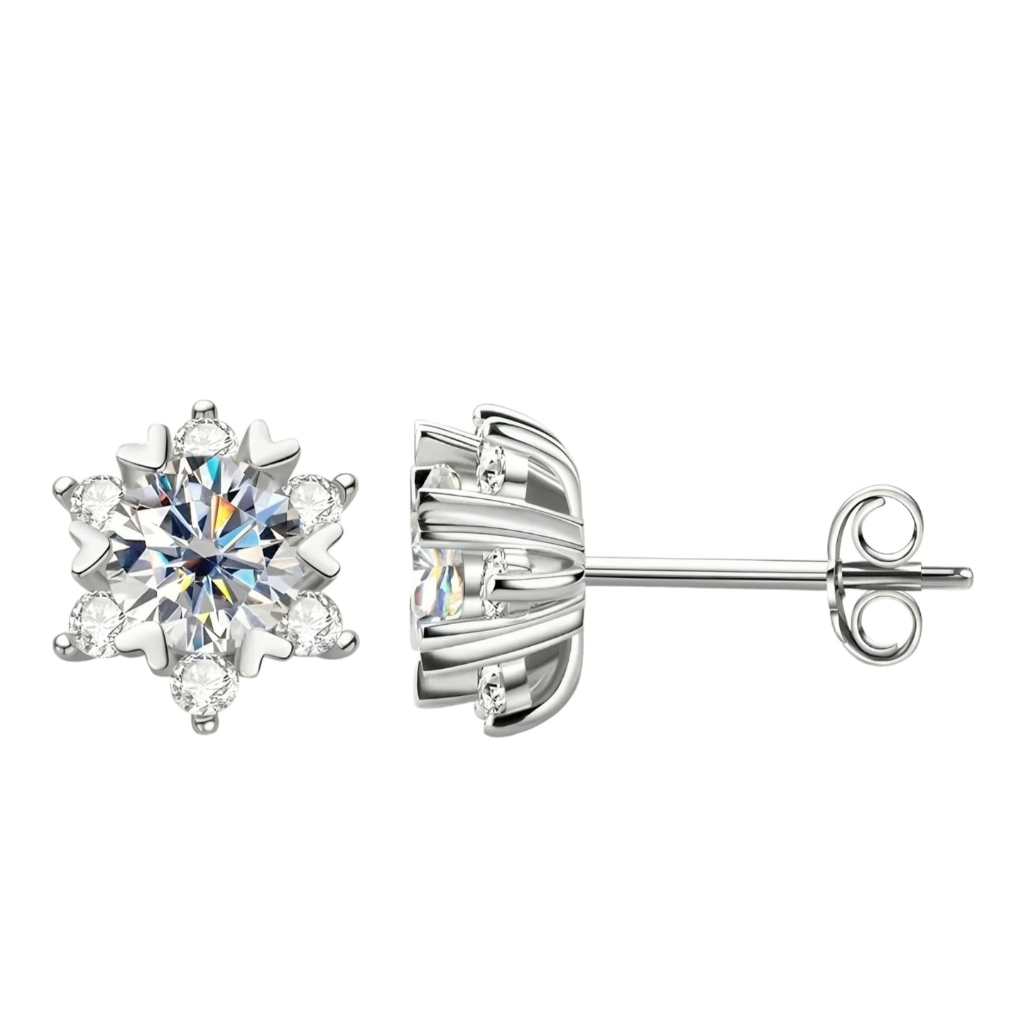 6mm moissanite Silver earrings for women