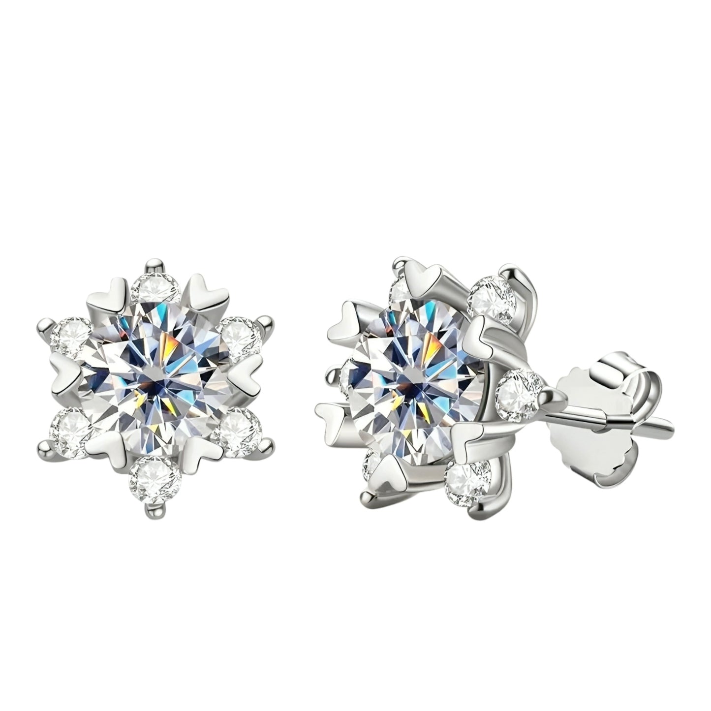 6mm moissanite Silver earrings for women