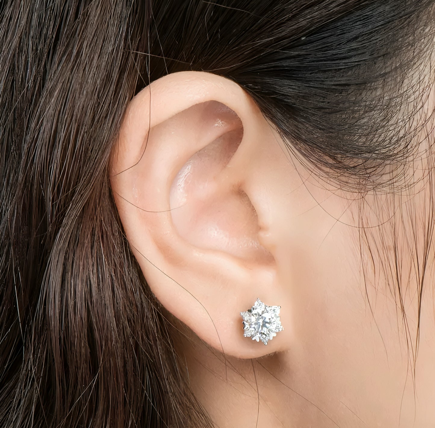 6mm moissanite Silver earrings for women