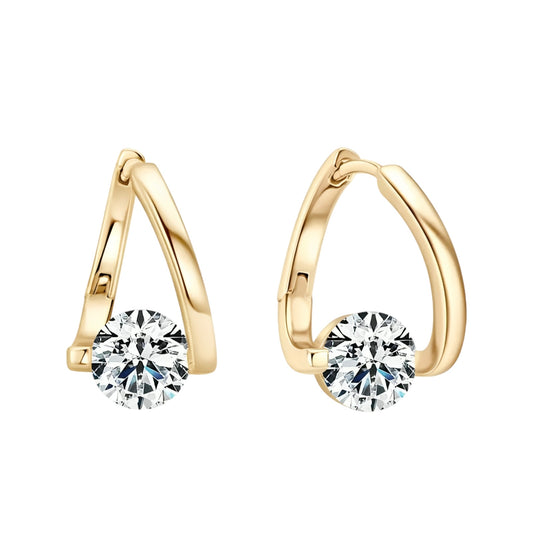 Twisted hoop moissanite earrings