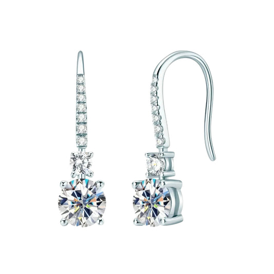 Drop hook moissanite earrings