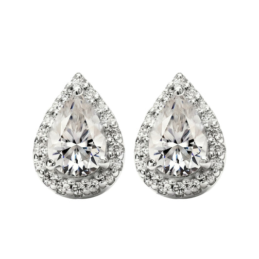 pear shap moissanite earrings