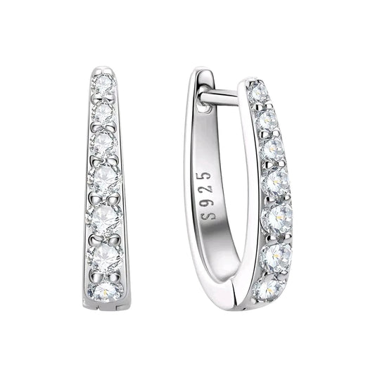 D shape moissanite earrings