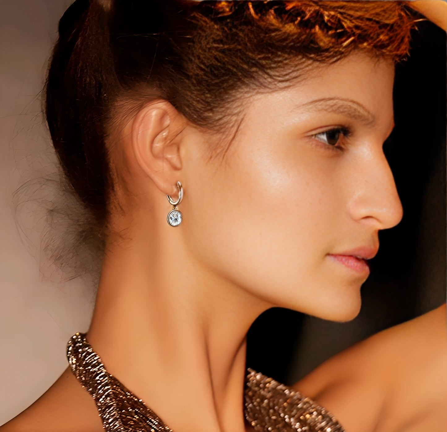 Hoop drop moissanite earrings