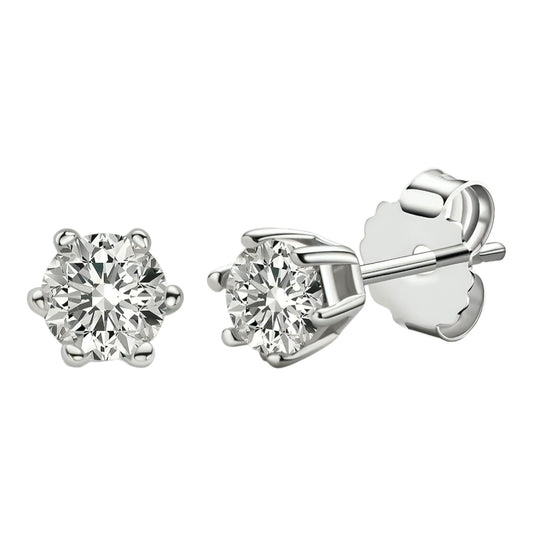 Silver stud moissanite earrings