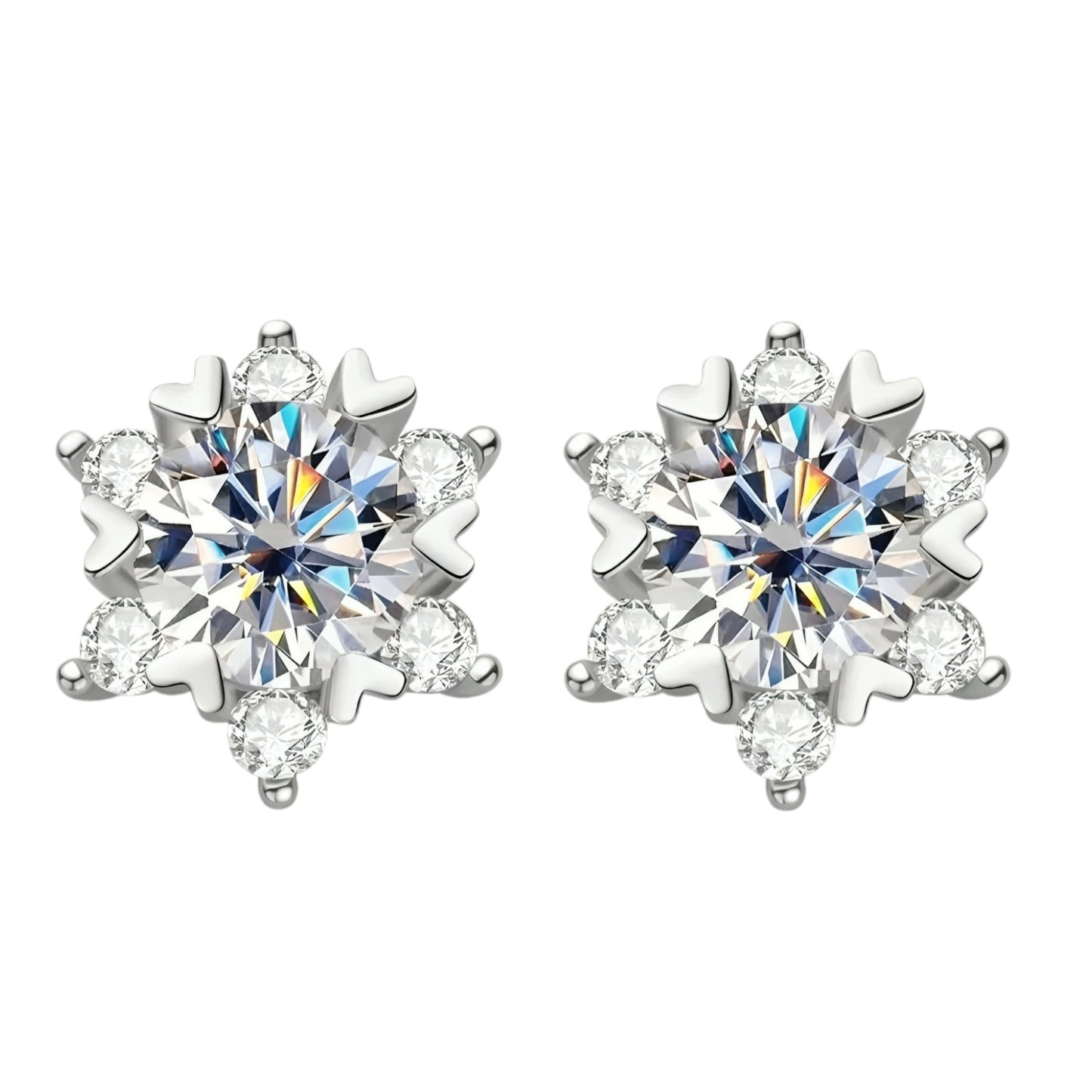 925 Silver star shape moissanite earrings