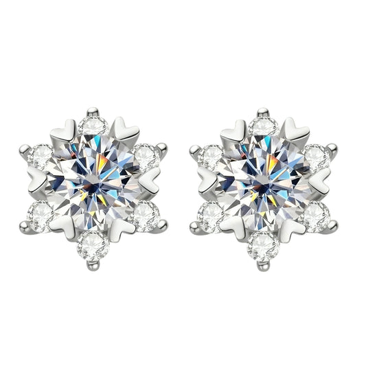 925 Silver star shape moissanite earrings