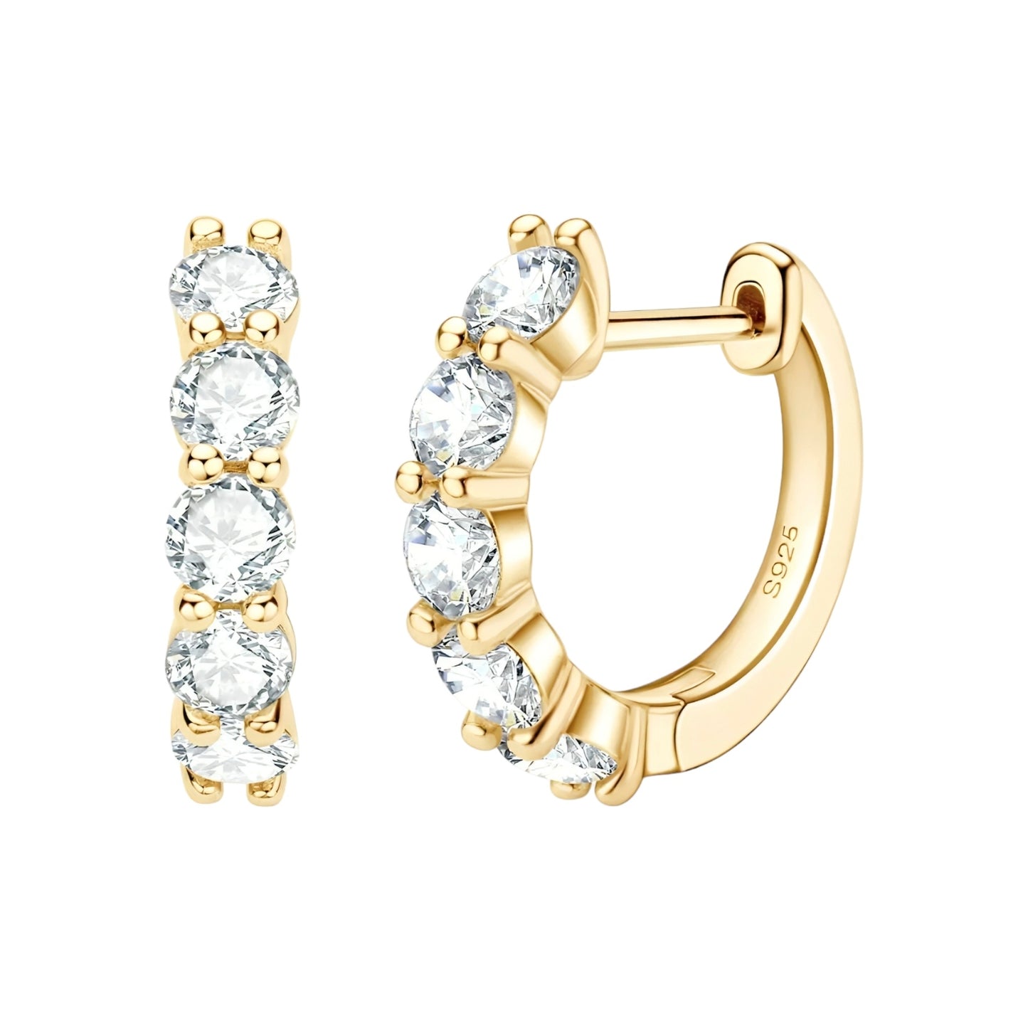 925 Silver hoop moissanite earrings