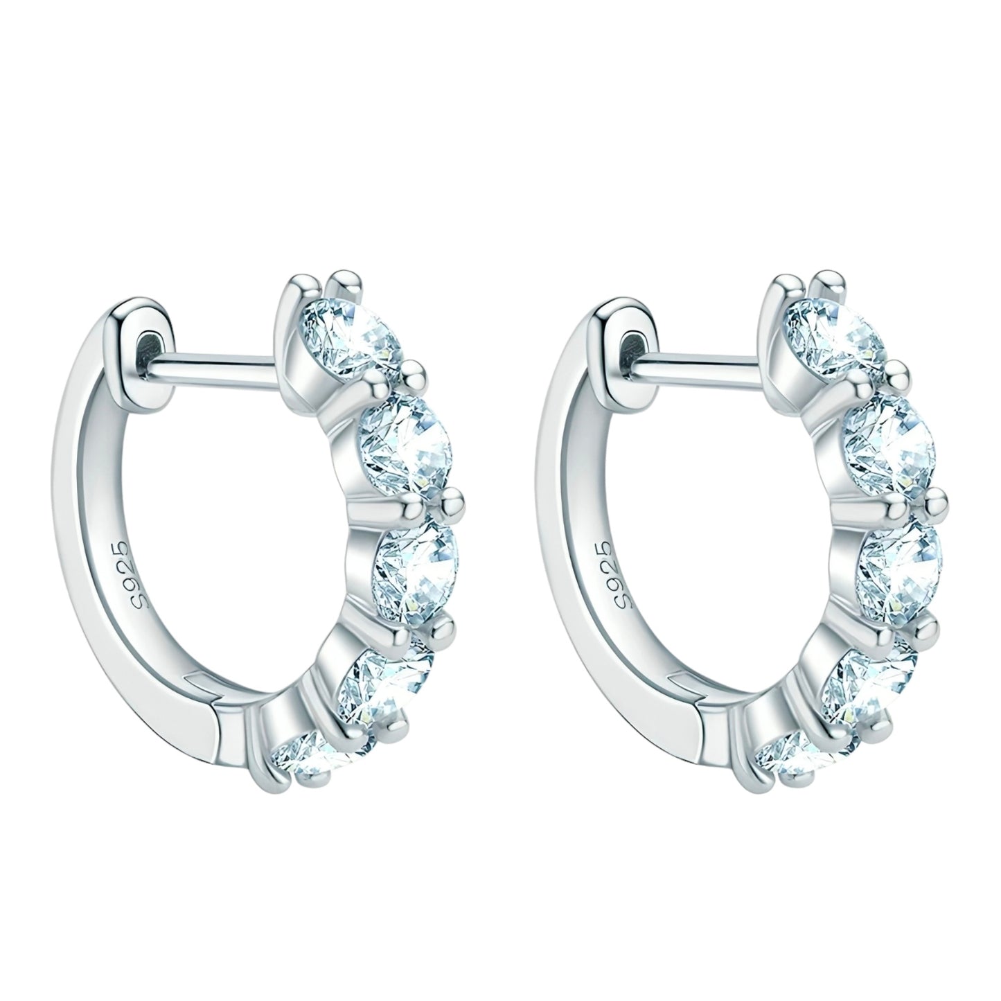 925 Silver hoop moissanite earrings