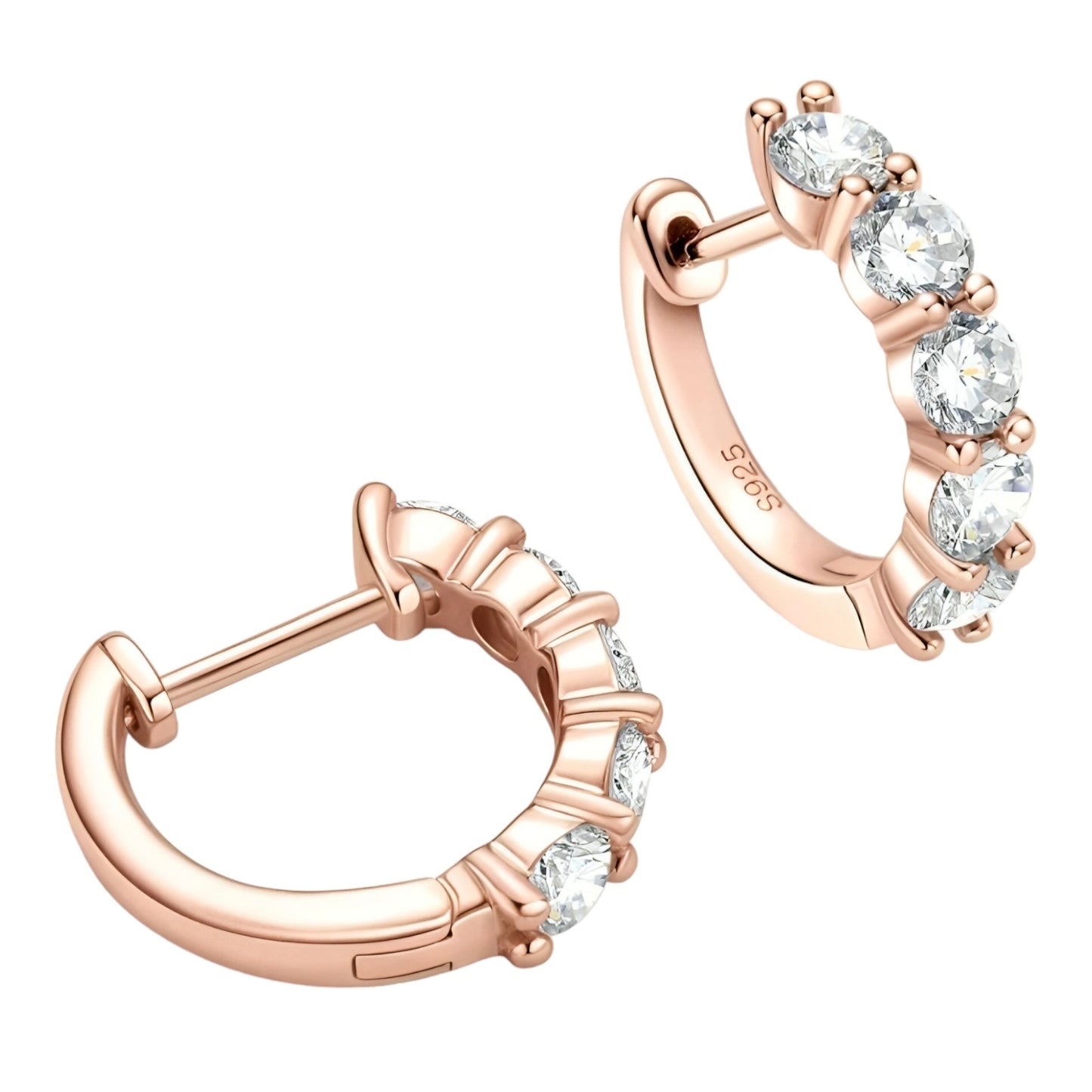 925 Silver hoop moissanite earrings