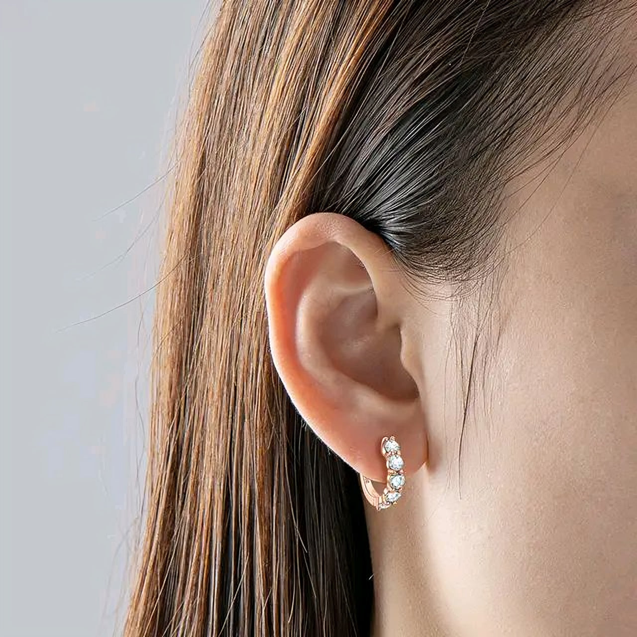 925 Silver hoop moissanite earrings