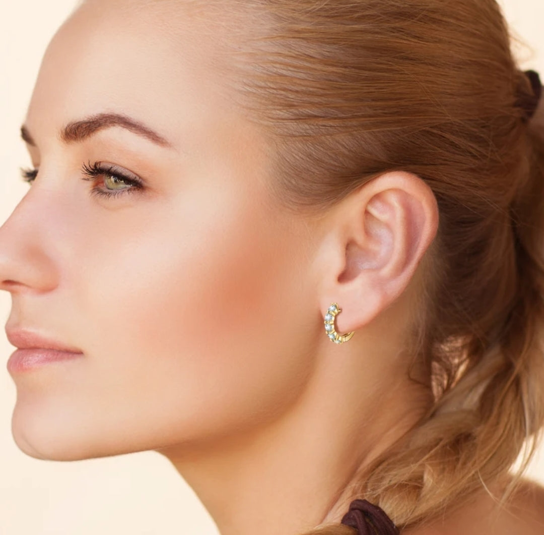 925 Silver hoop moissanite earrings